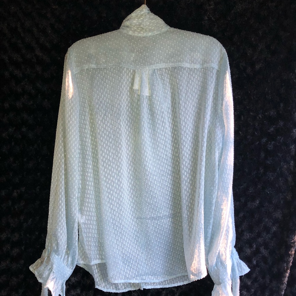 Banana Republic Dillon Sheer Clip Dot NeckTie Top - Picture 6 of 6